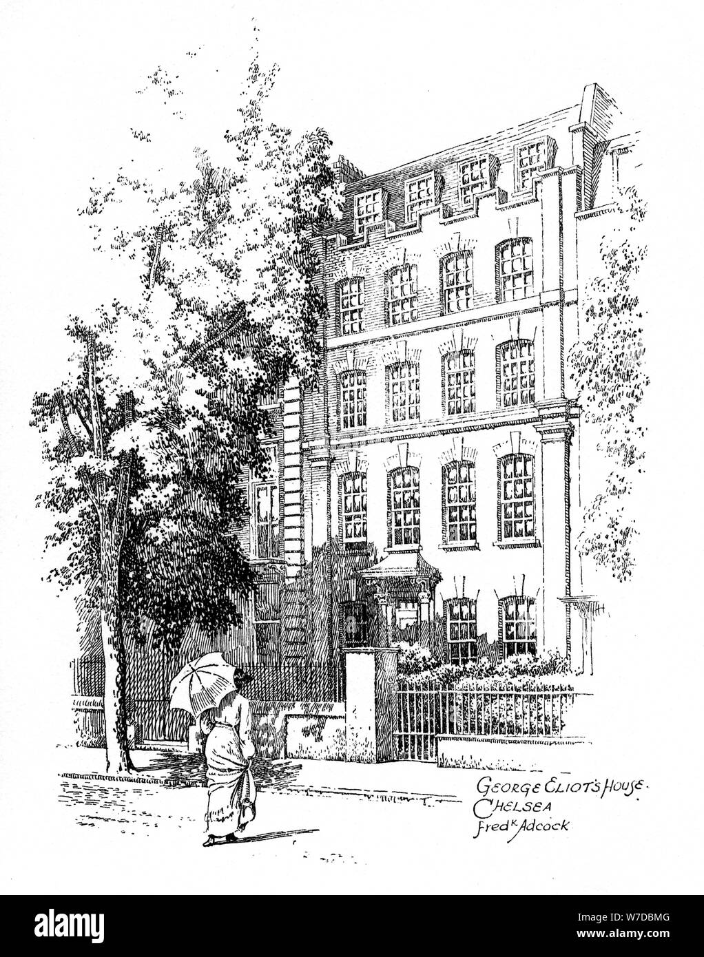 George Eliot's house, a Chelsea, Londra, 1912. Artista: Federico Adcock Foto Stock