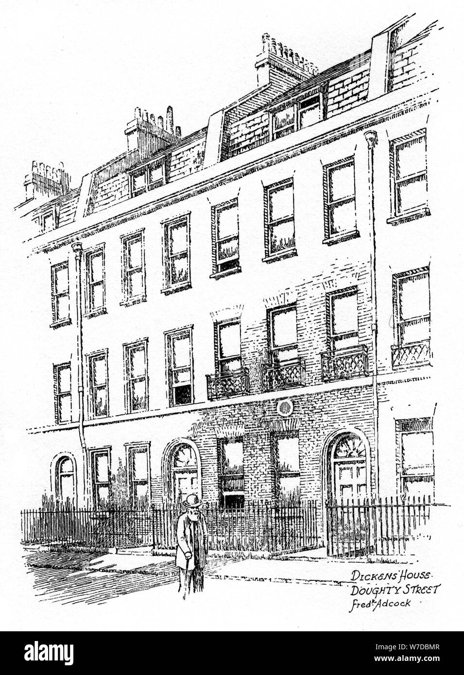 Dickens' House, 48 Doughty Street, Londra, 1912.Artista: Federico Adcock Foto Stock