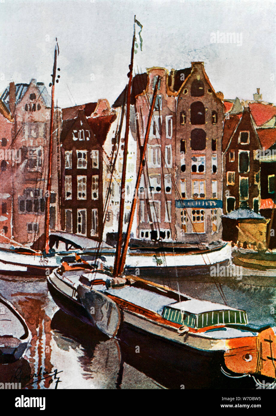 'Vista di Amsterdam", 1907 (1911-1912). Artista: sconosciuto Foto Stock