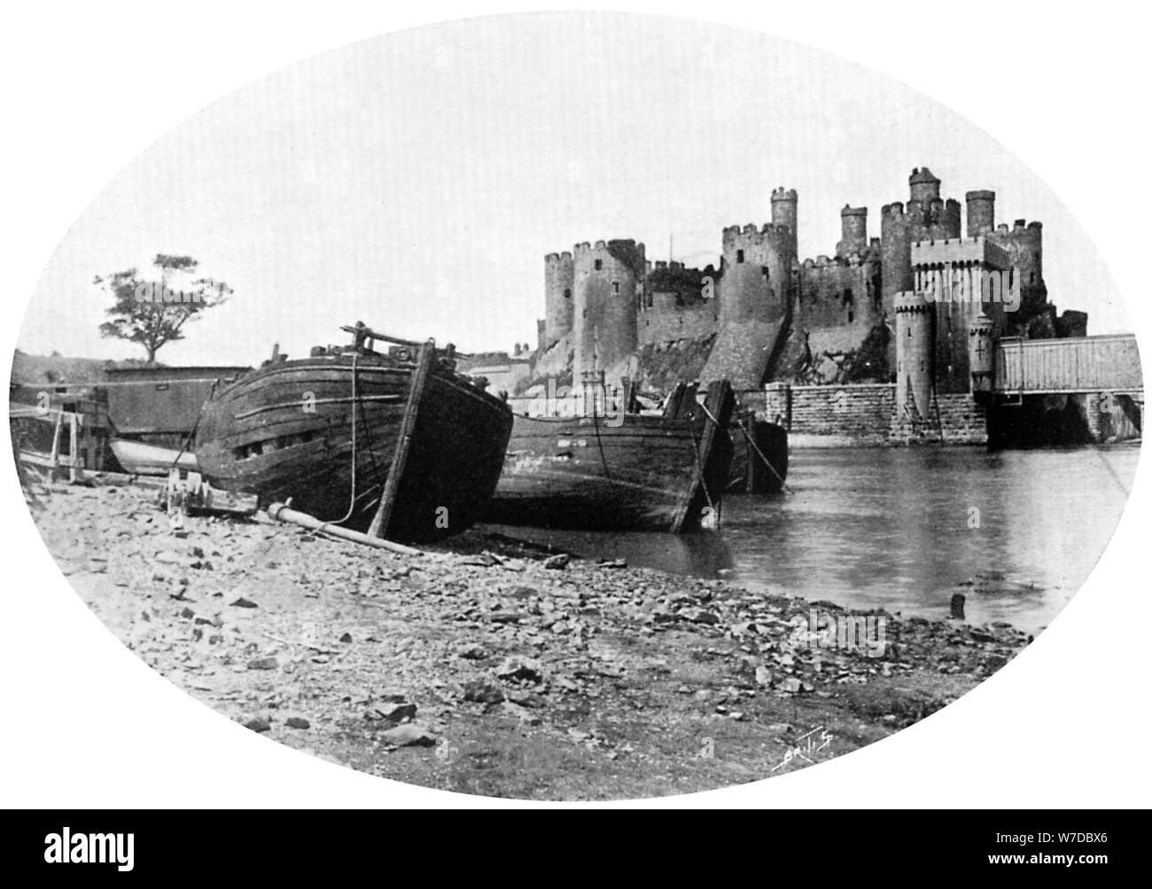 Castello di Conway, il Galles del Nord, 1908-1909.Artista: Ernest W Jackson Foto Stock