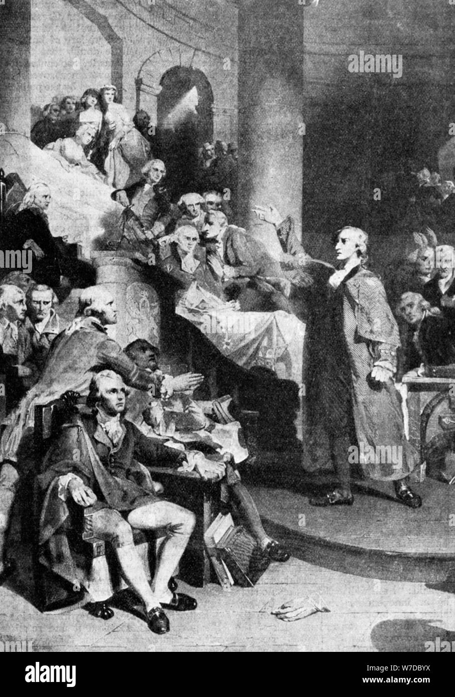 Patrick Henry (1736-1799), American rivoluzionario, 1775 (1935).Artista: Peter Frederick Rothermel Foto Stock