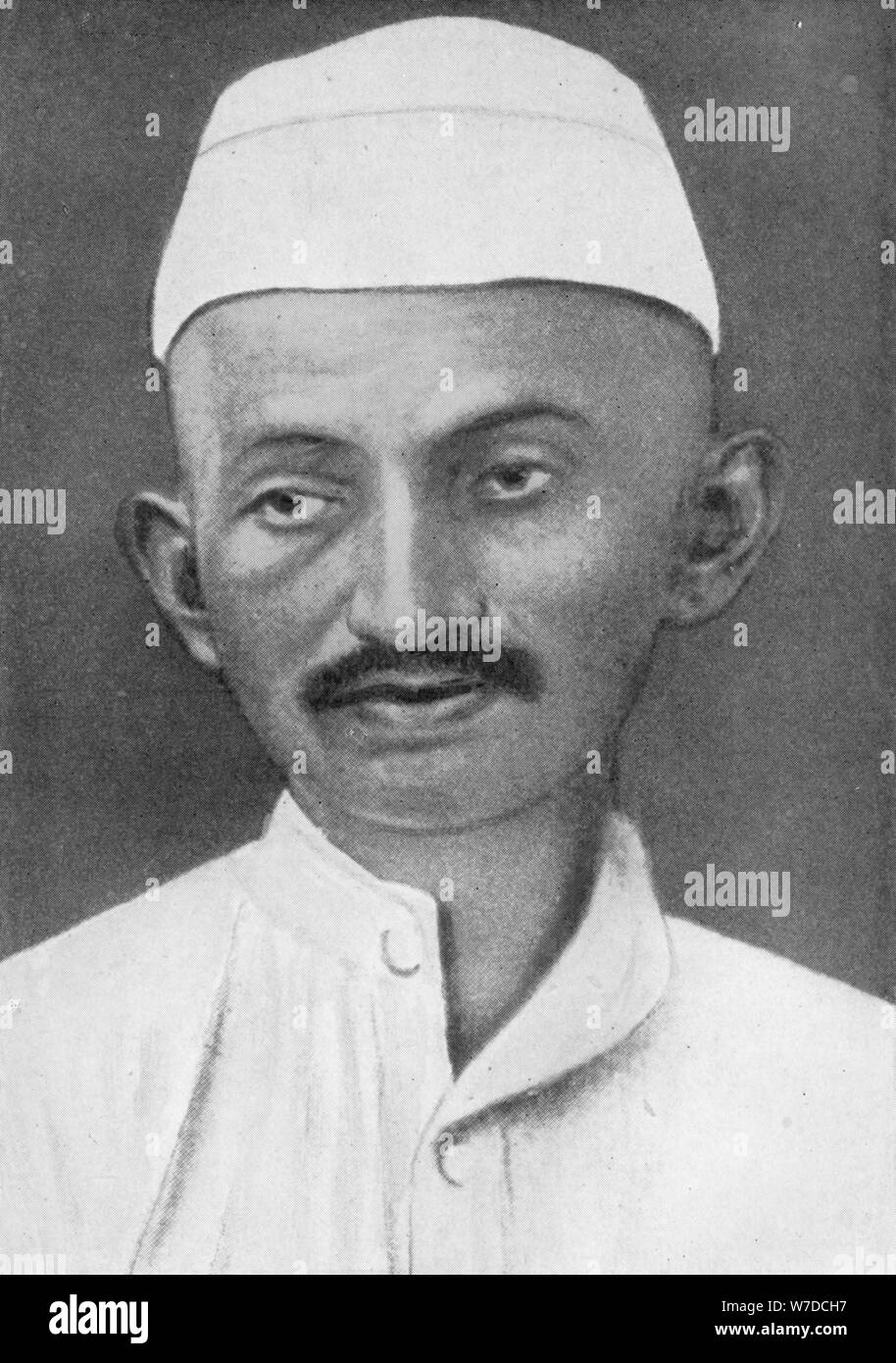 Mohandas Karamchand Gandhi (1869-1948), Indiana leader nazionalista, 1926. Artista: sconosciuto Foto Stock