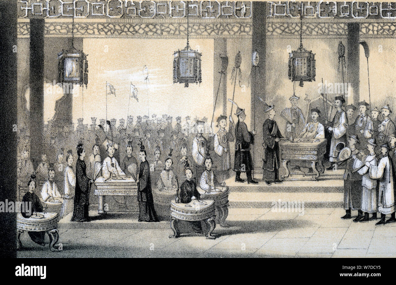 'L'annuale festival che celebra l'imperatore del compleanno, ravvivato da Kublai-Khan', 1847. Artista: B Clayton Foto Stock