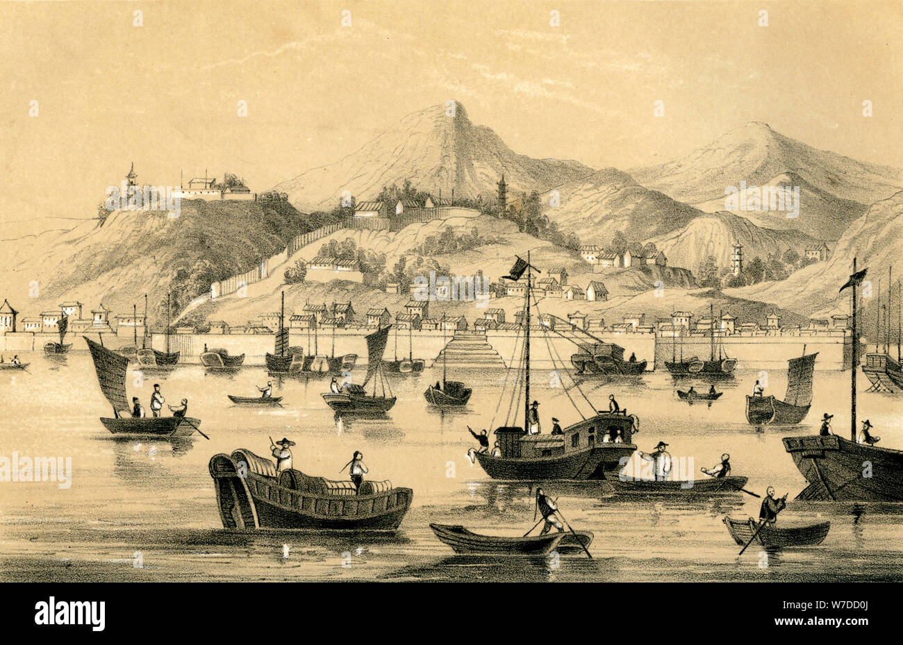 'Shanghai, uno dei cinque porti aperti dalla fine trattato di commercio britannico", 1847. Artista: sconosciuto Foto Stock