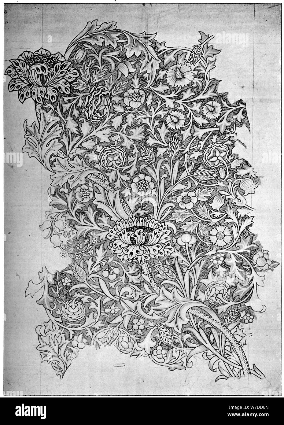 'Trent' modello stampato biancheria, 1892 (1934).Artista: William Morris Foto Stock