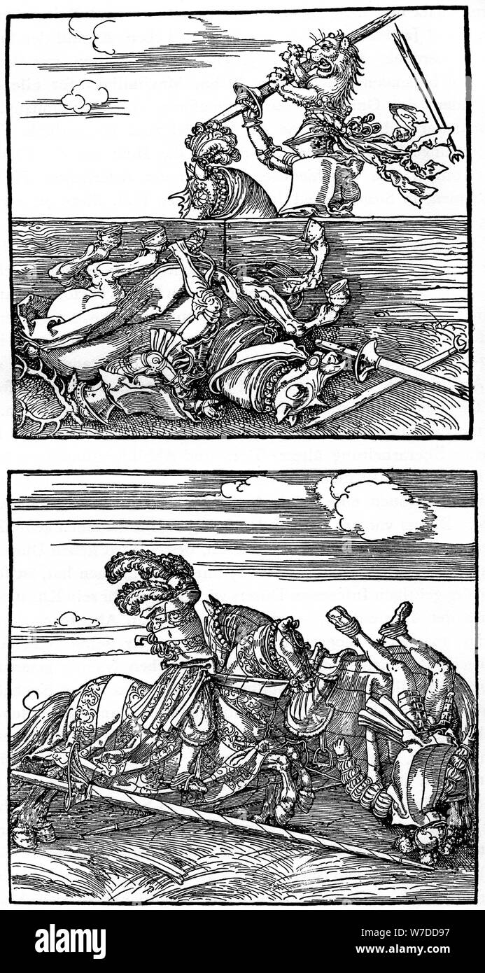 Torneo "scene", 1515-1516, (1936). Artista: Albrecht Dürer Foto Stock