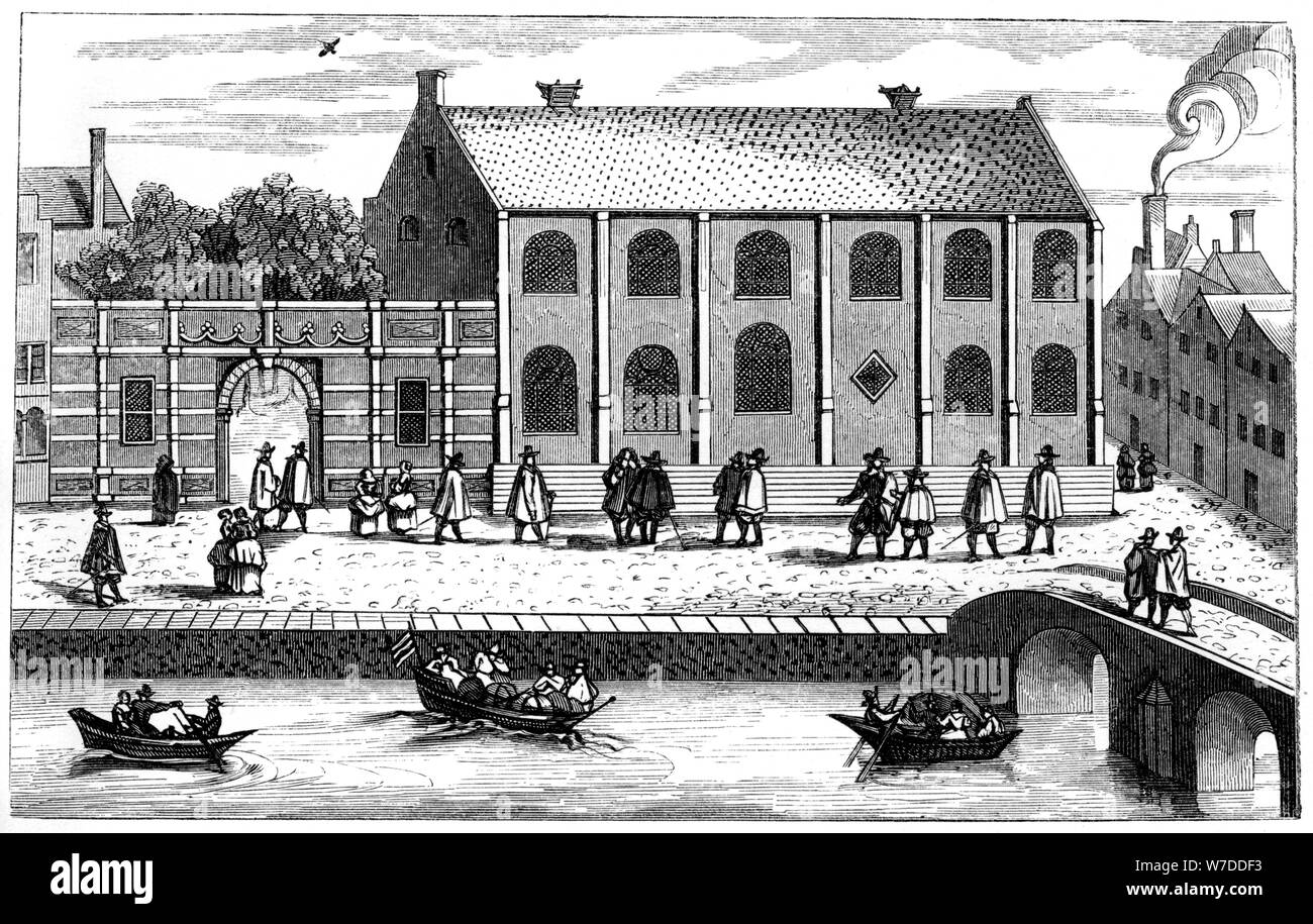 L'Università di Leiden, Leiden (Leida), Paesi Bassi, 1614 (1849). Artista: sconosciuto Foto Stock