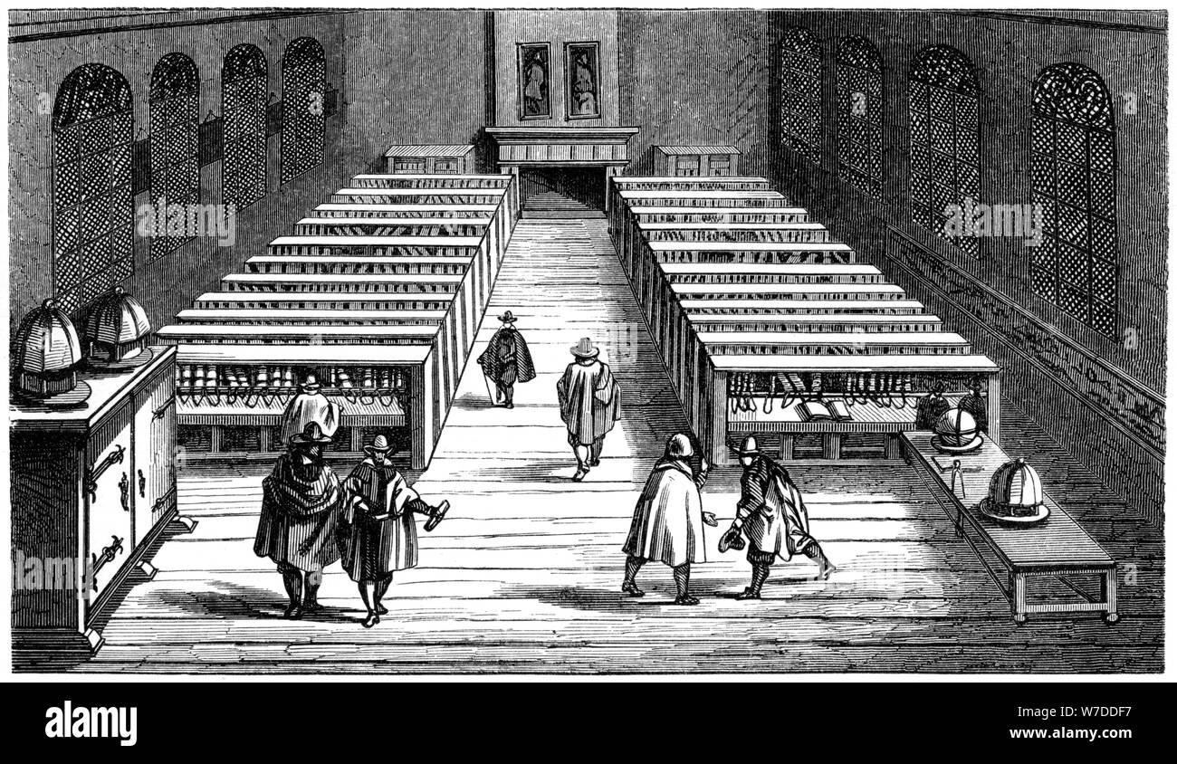 L'Università di Leiden biblioteca pubblica, Leiden (Leida), 1614 (1849). Artista: sconosciuto Foto Stock