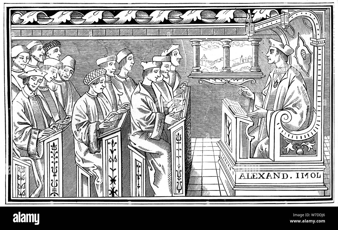 Un schoolhouse, XVI secolo (1849). Artista: sconosciuto Foto Stock