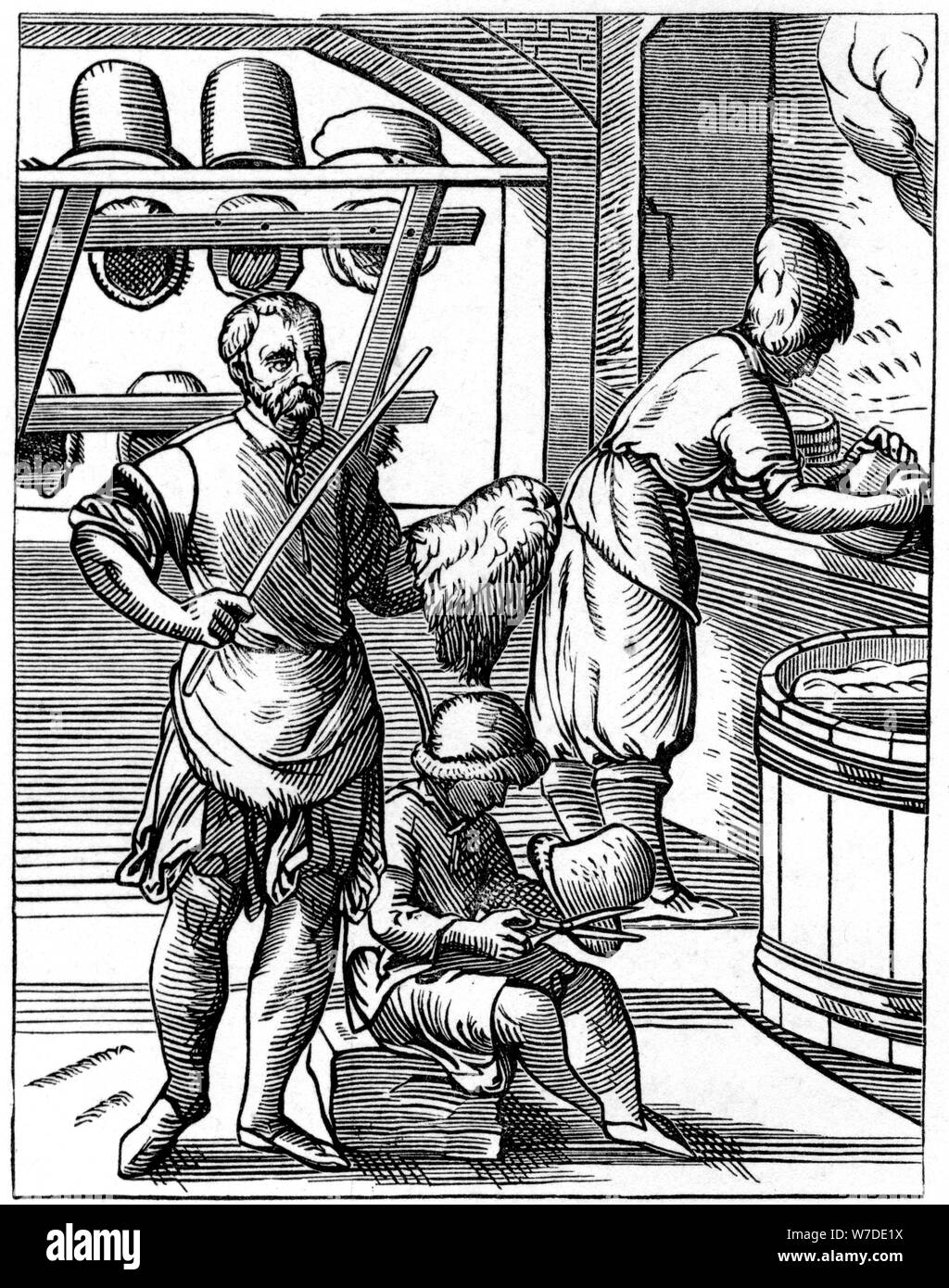 Cappellaio, XVI secolo (1849).Artista: Jost Amman Foto Stock