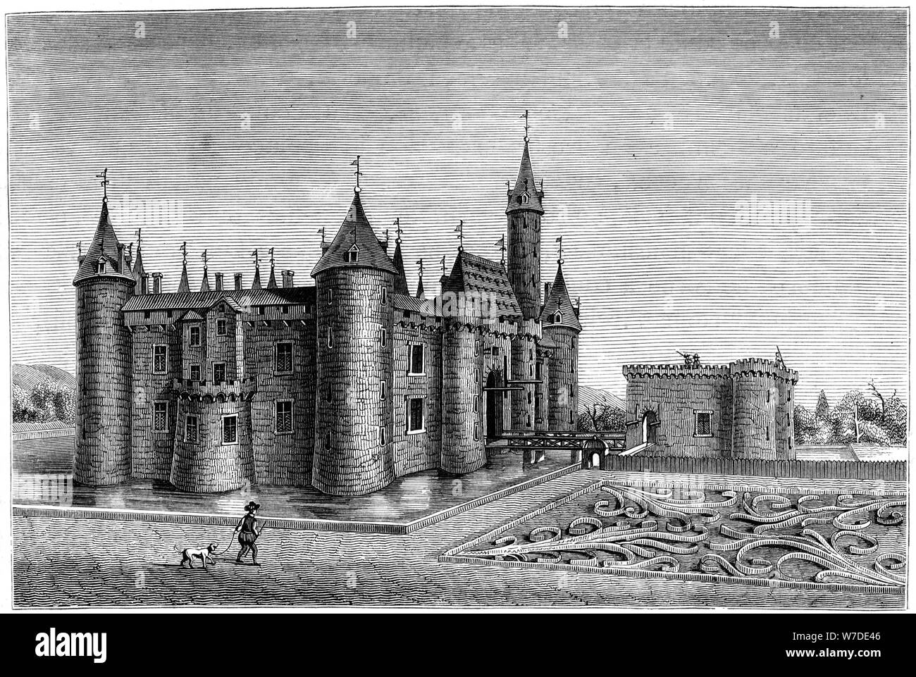Chateau de Marcoussis, Parigi, Francia XVII secolo (1849). Artista: sconosciuto Foto Stock