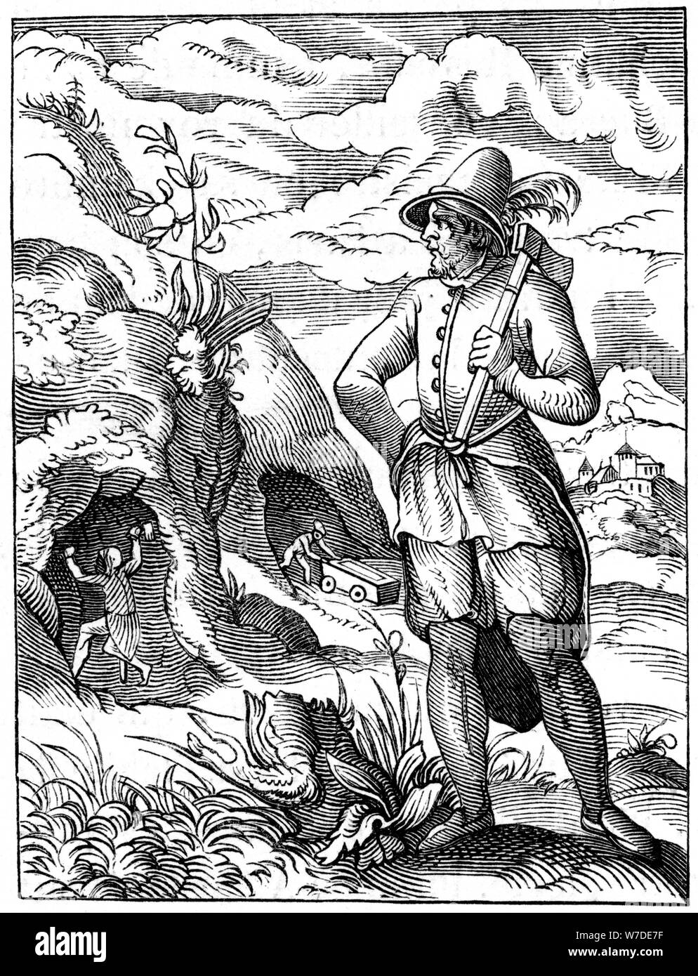 Il minatore, XVI secolo (1849).Artista: Jost Amman Foto Stock