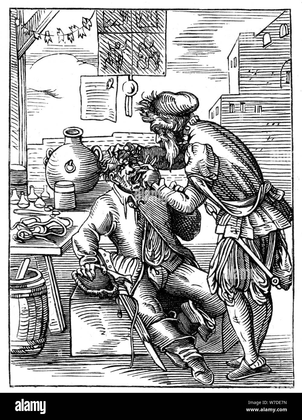 Il dentista del XVI secolo (1849).Artista: Jost Amman Foto Stock
