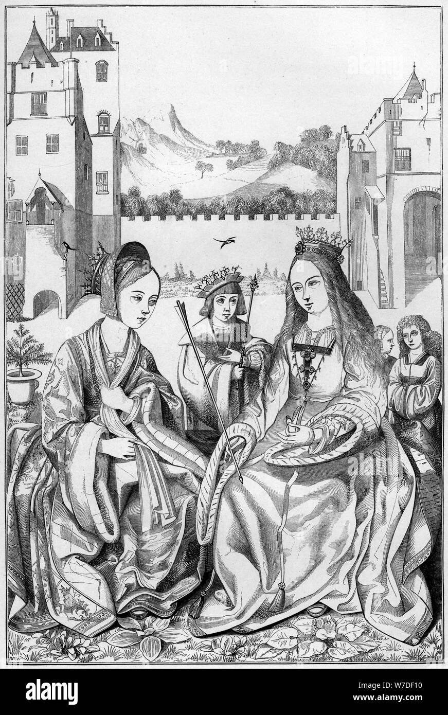 Santa Caterina di Alessandria, XV secolo (1849).Artista: Un Bisson Foto Stock