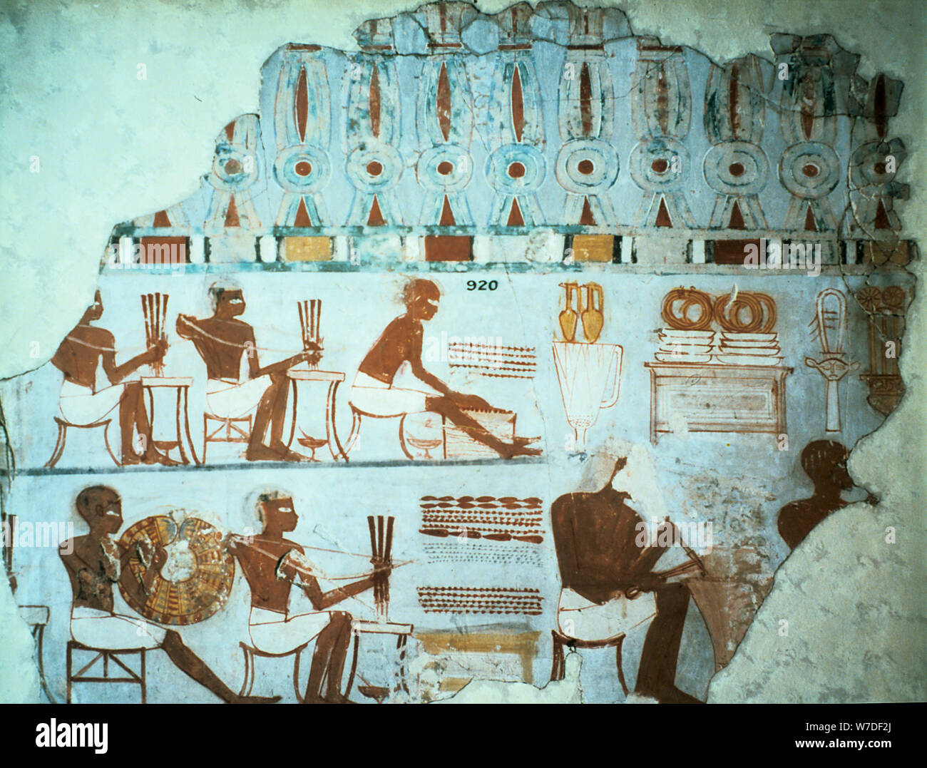 Frammento di intonaco dipinto dalla tomba di Sebekhotep, da Tebe, Egitto, XVIII dinastia, c1400 BC. Artista: sconosciuto Foto Stock
