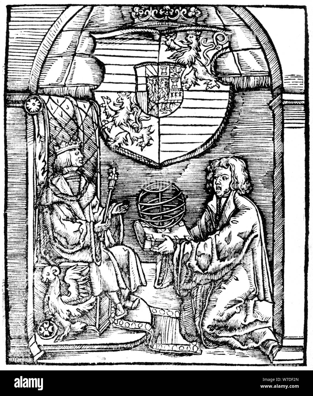 Ferdinando I, Imperatore del Sacro Romano Impero e Johann Vogelin, Vienna, 1529. Artista: sconosciuto Foto Stock