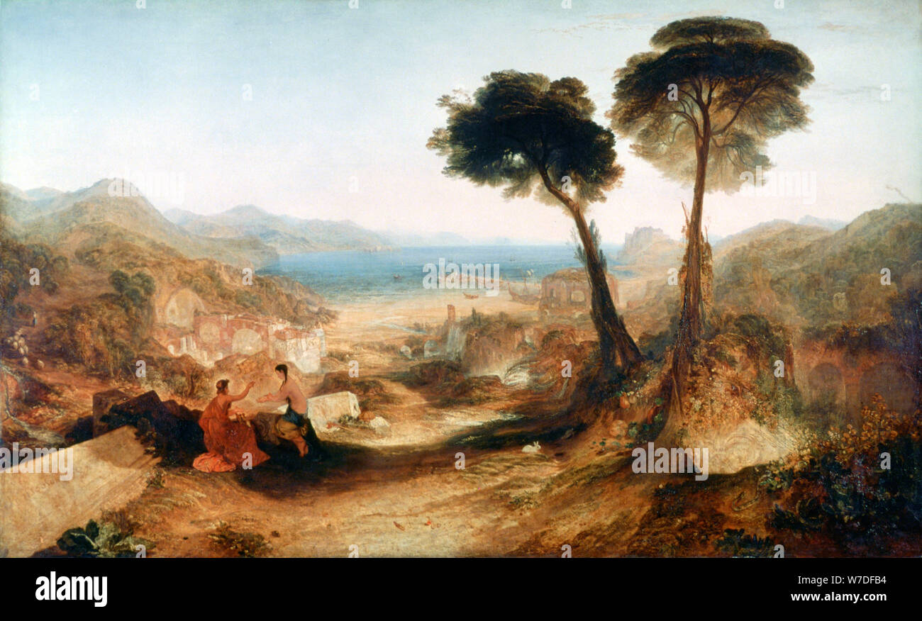 "La Baia di Baiae, con Apollo e la Sibilla', C1823. Artista: JMW Turner Foto Stock