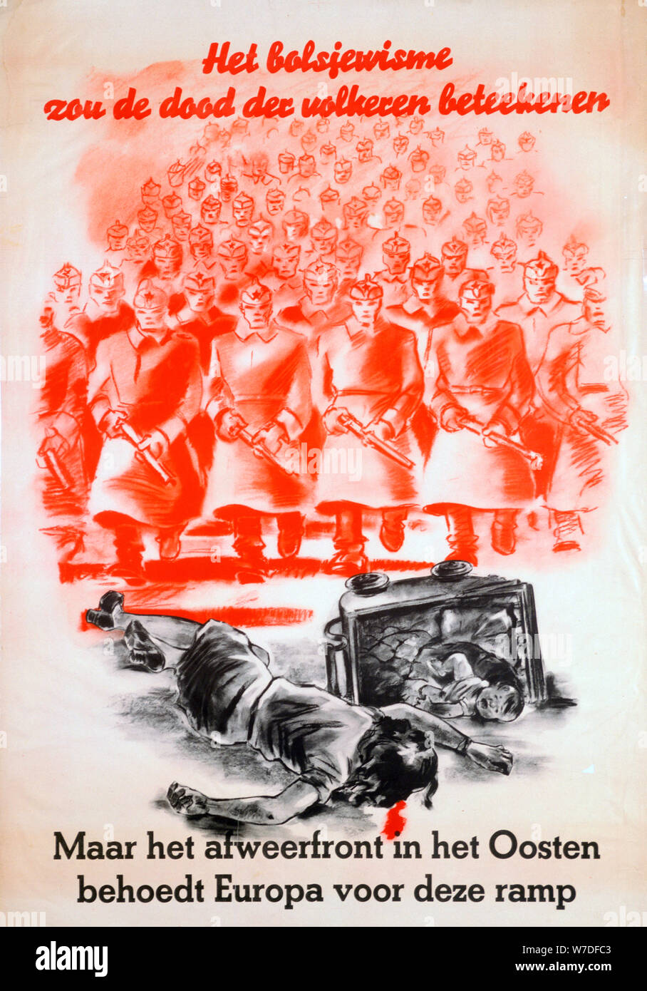 Nazista olandese anti-propaganda comunista poster, c1941-1945. Artista: sconosciuto Foto Stock