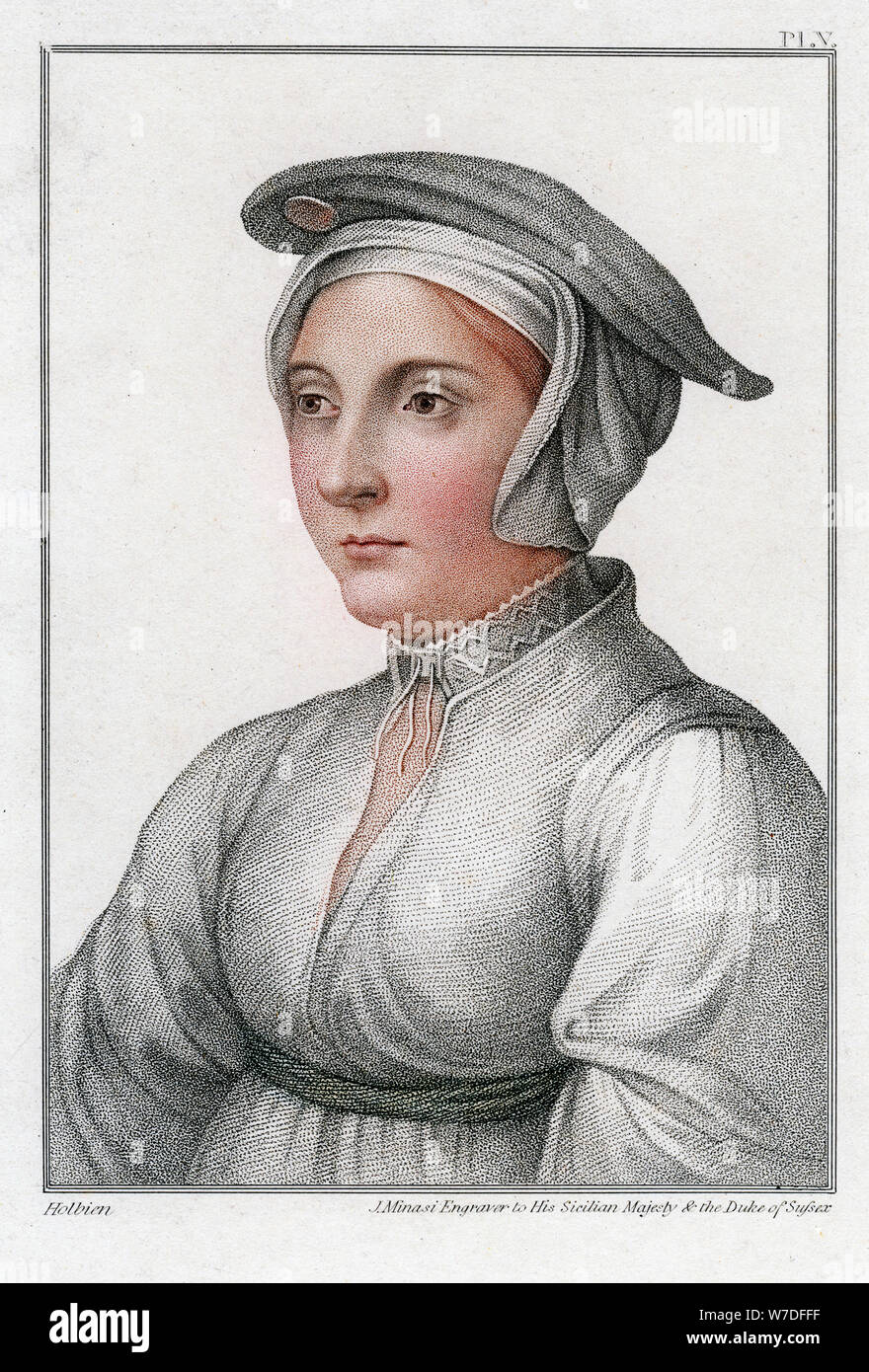 Ritratto di una donna, XVI secolo.Artista: J Minasi Foto Stock
