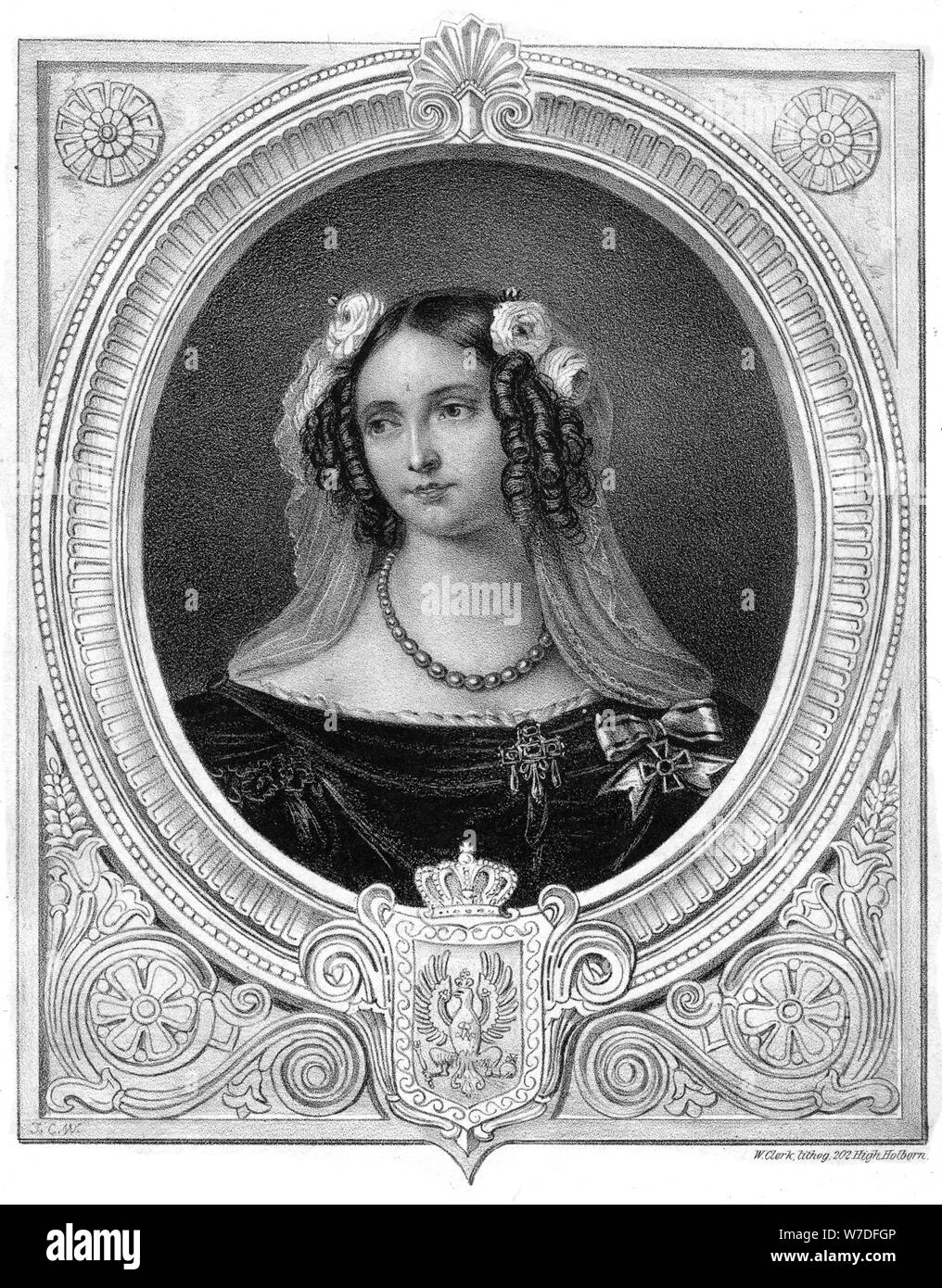 Elizabeth Louise, regina di Prussia, XIX secolo.Artista: W Clerk Foto Stock