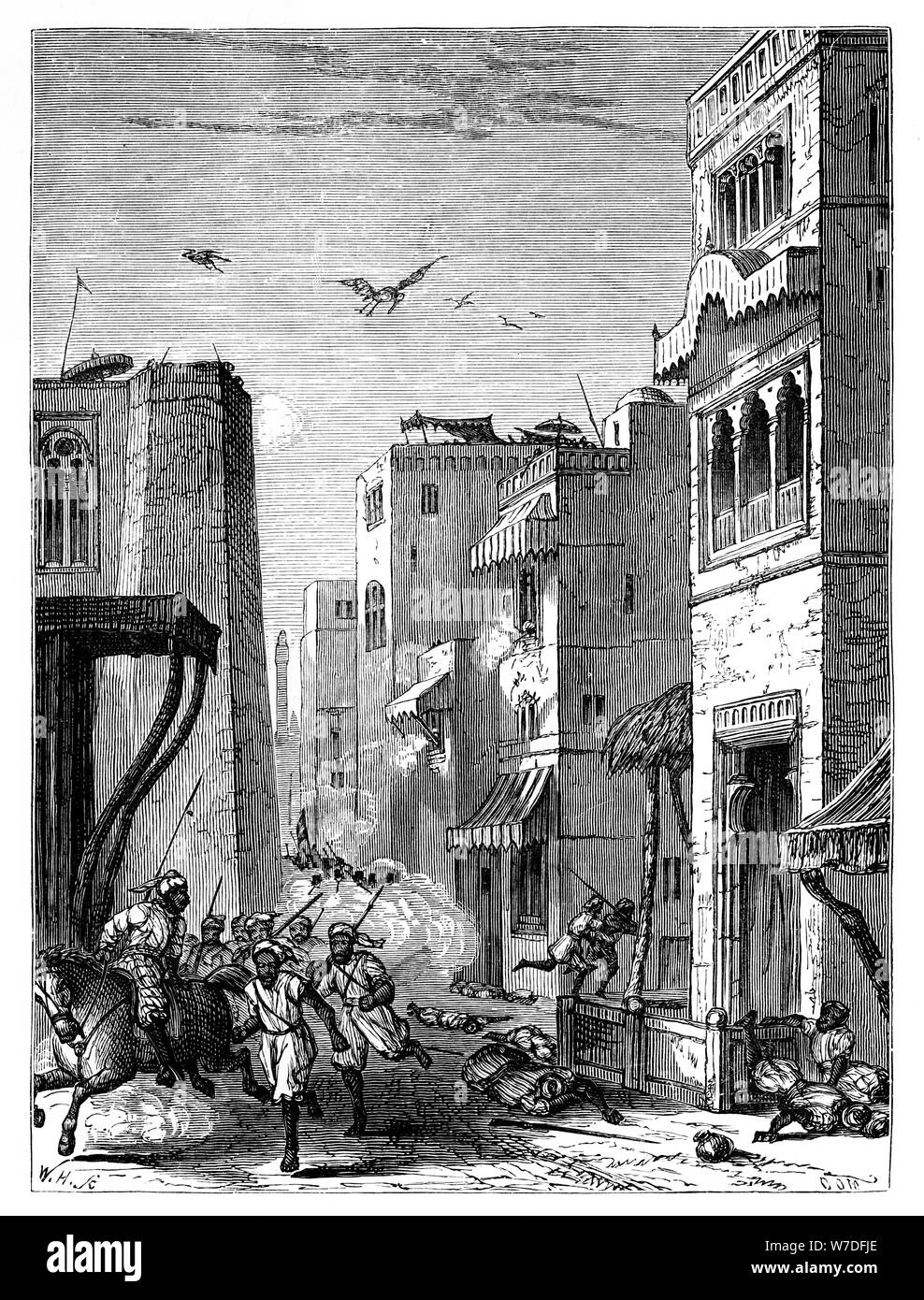 "Le truppe britanniche di entrare Multan', del xix secolo. Artista: sconosciuto Foto Stock