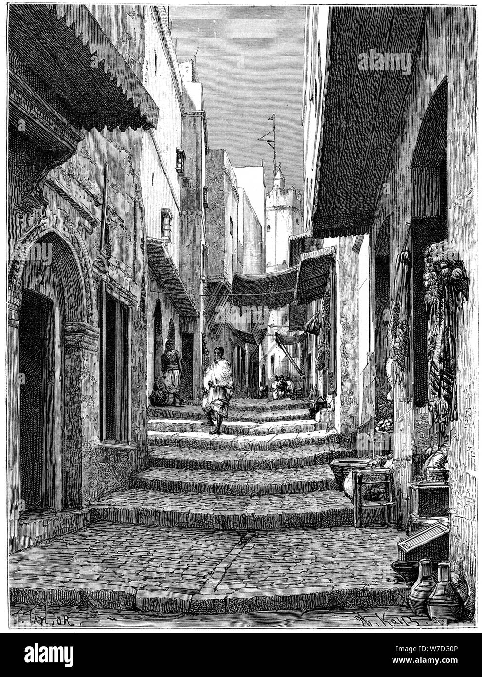 Città vecchia, Algeri, c1890. Artista: Armand Kohl Foto Stock