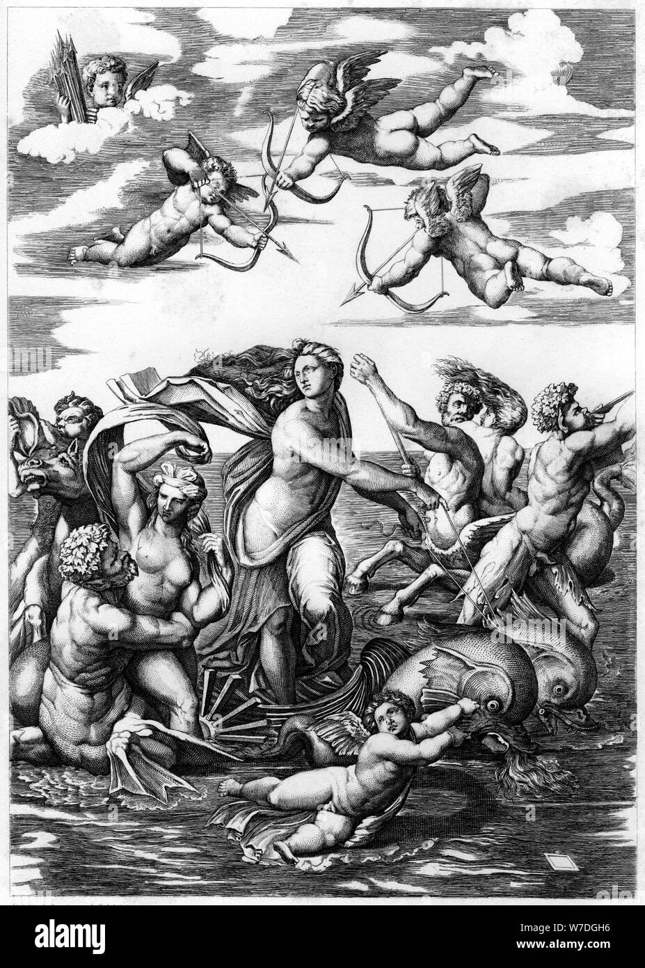 "Il Trionfo di Galatea', 1512 (1849).Artista: L Delaistre Foto Stock