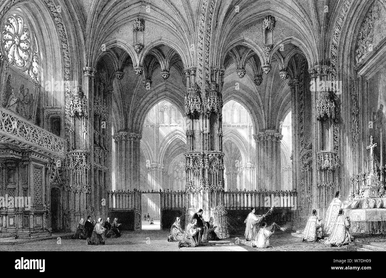 La Cattedrale di Lione, Francia, del xix secolo.Artista: E Challis Foto Stock