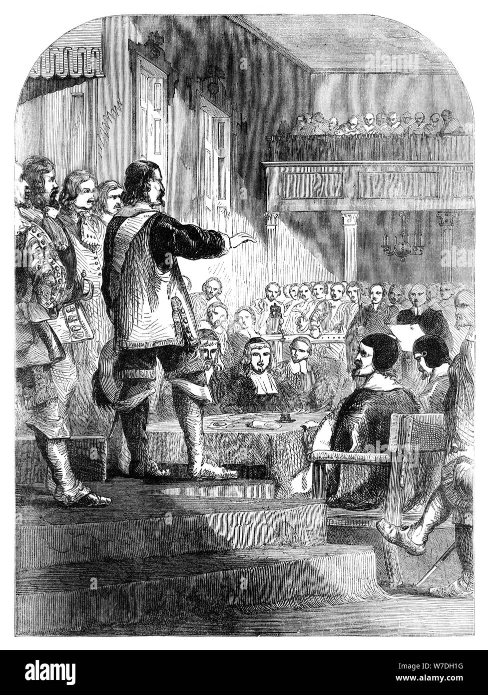 Oliver Cromwell (1599-1658) rifiuta di accettare la corona, c1902. Artista: sconosciuto Foto Stock