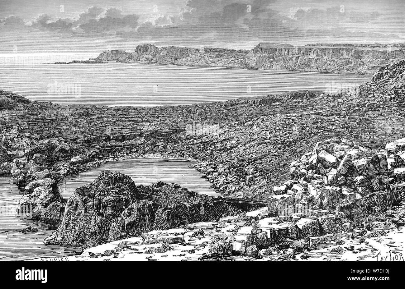 Lindos Bay, Rodi, Grecia, c1890. Artista: sconosciuto Foto Stock