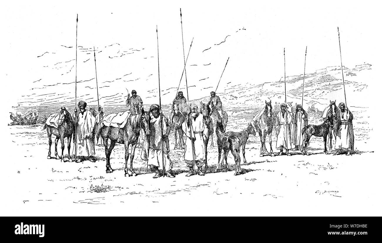 Cavalleria curda, 1895. Artista: sconosciuto Foto Stock