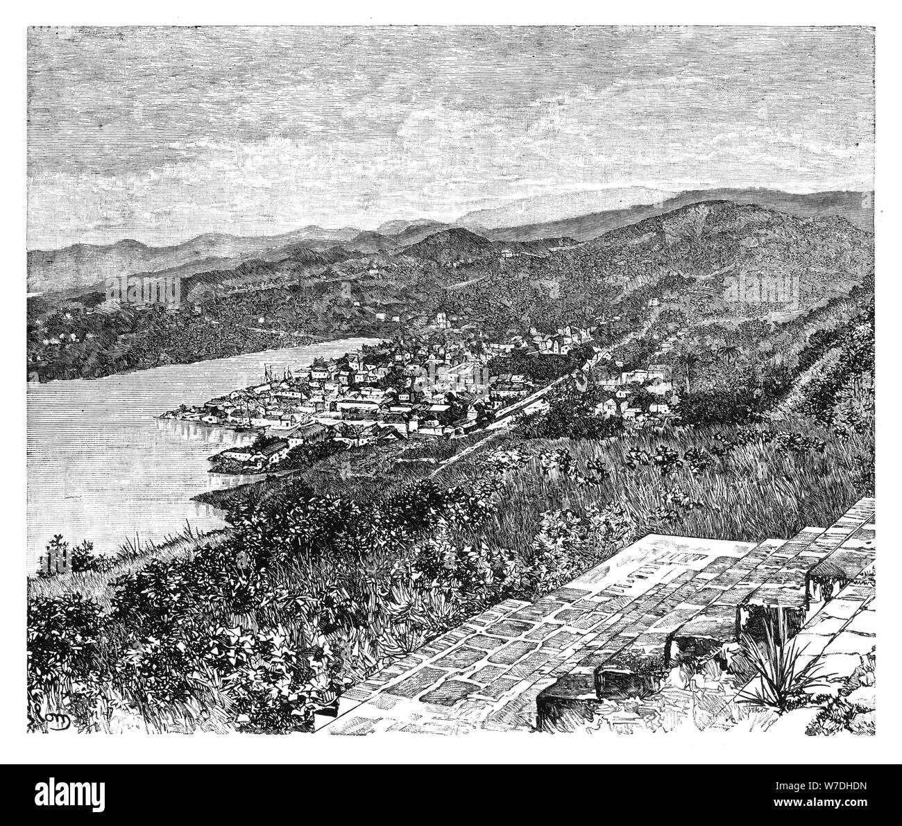 'Vista generale di Castries, St Lucia Island', C1890. Artista: sconosciuto Foto Stock