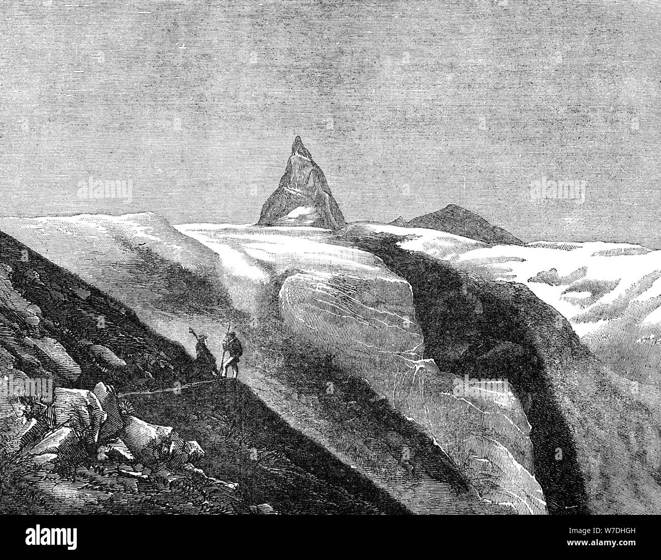 La vista del matterhorn, fine del XIX secolo. Artista: sconosciuto Foto Stock