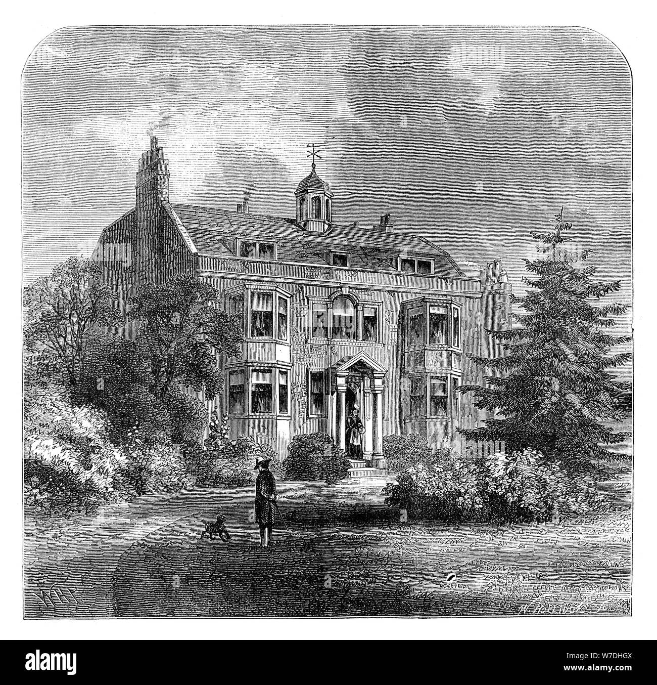 Gad's Hill Place, la residenza di Charles Dickens, Higham, Kent, fine del XIX secolo. Artista: sconosciuto Foto Stock