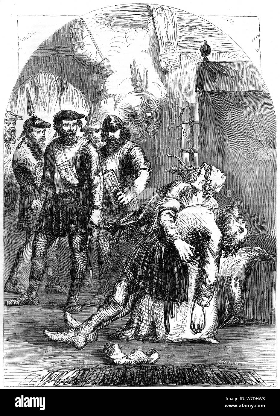 La morte di Mac Ian, il massacro di Glencoe, 1692, (xix secolo). Artista: sconosciuto Foto Stock