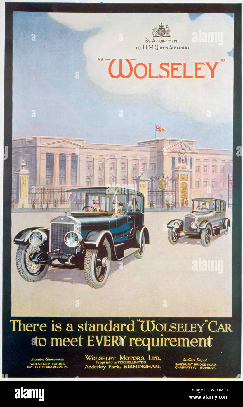 Annuncio per Wolseley motor cars, 1922. Artista: sconosciuto Foto Stock