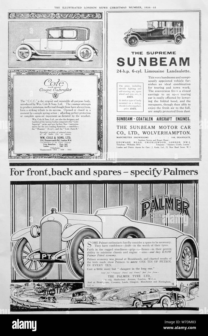 Una pagina pubblicitaria nel Illustrated London News, Natale, 1920. Artista: sconosciuto Foto Stock