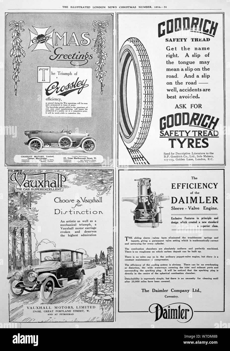 Una pagina pubblicitaria nel Illustrated London News, Natale, 1916. Artista: sconosciuto Foto Stock