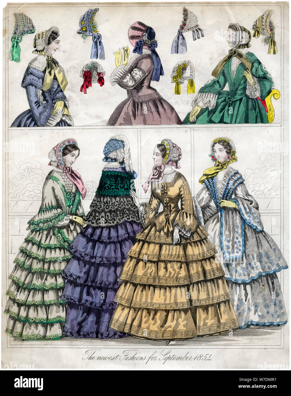 'L'ultima moda per settembre, 1854". Artista: sconosciuto Foto Stock