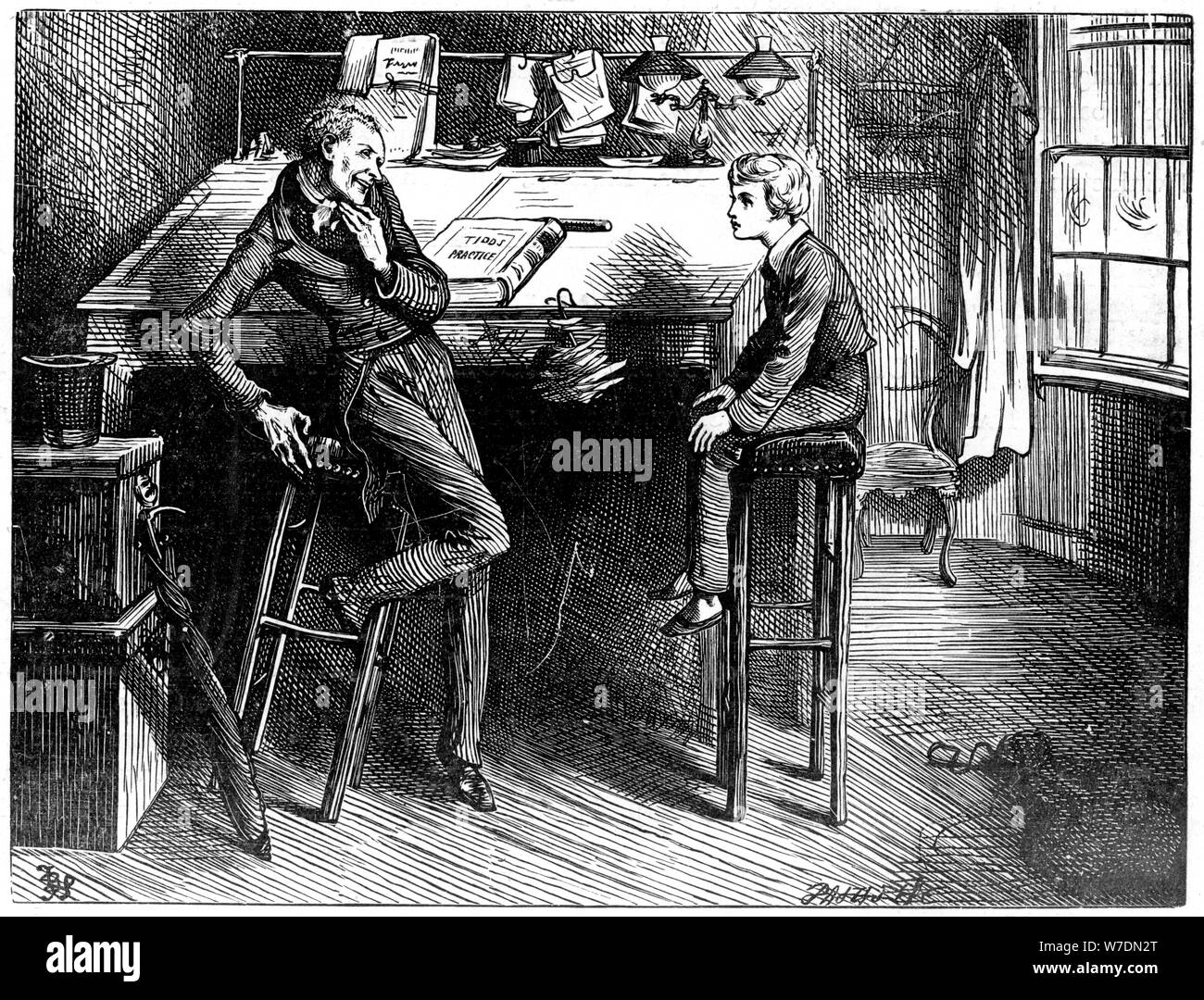 David Copperfield e Uriah Heep, 1912. Artista: Frederick Barnard Foto Stock