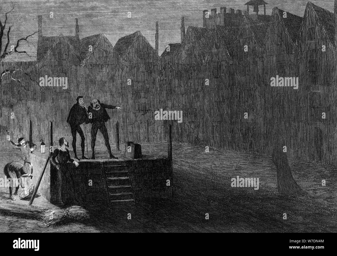 La notte prima dell'esecuzione, 1554 (1840). Artista: George Cruikshank Foto Stock