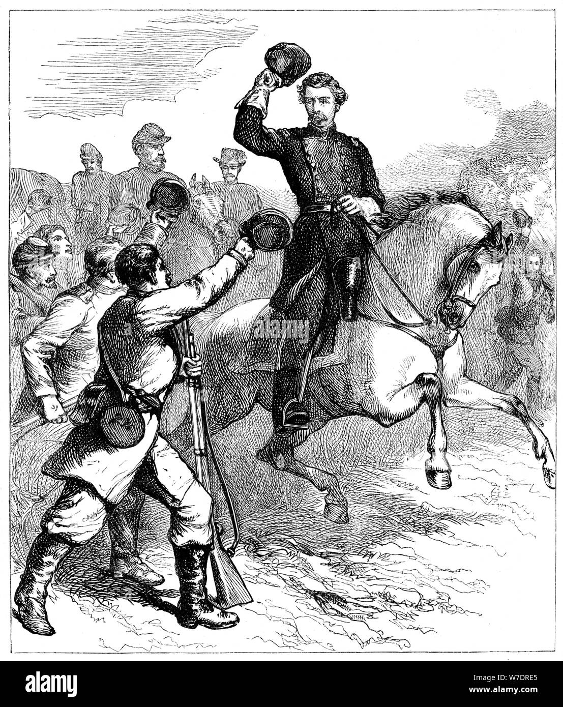 Arrivo del generale McClellan a Williamsburg, Virginia, 1862 (c1880). Artista: sconosciuto Foto Stock