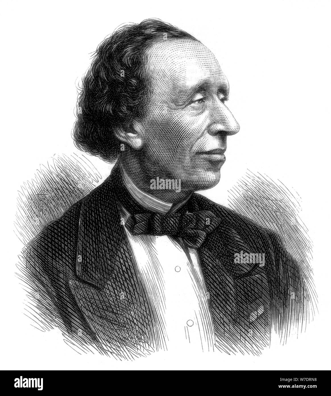 Hans Christian Andersen, poeta danese e autore di favole, 1875. Artista: sconosciuto Foto Stock