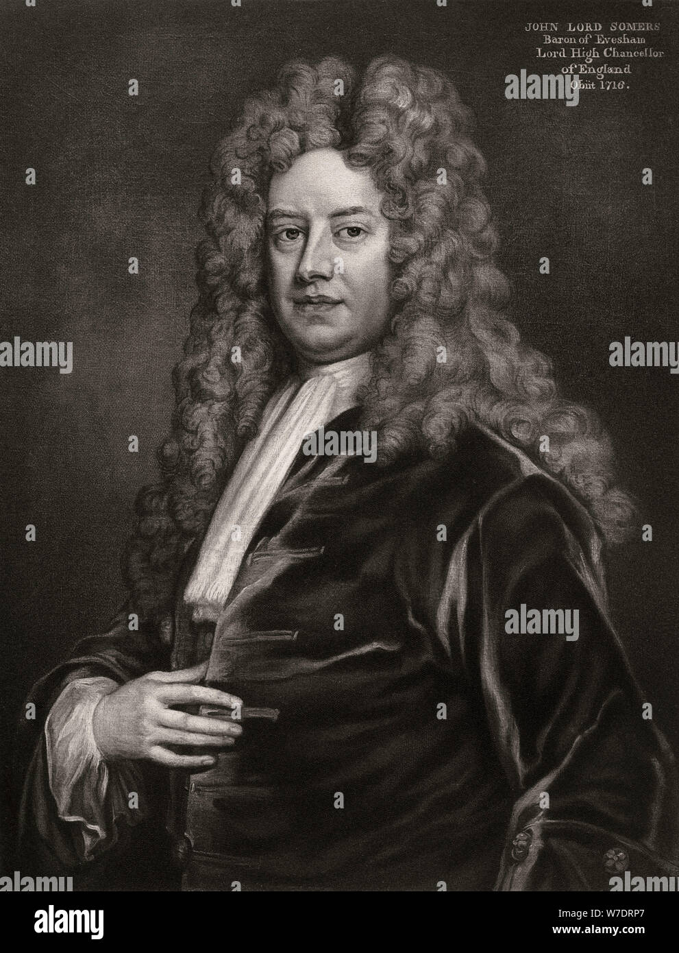 John Somers, primo Baron Somers, politico inglese, 1700s (1906). Artista: sconosciuto Foto Stock