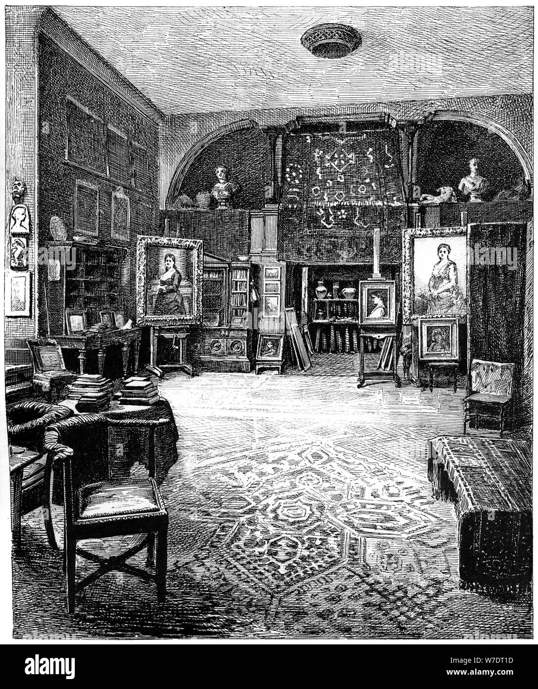 Lo studio di Sir Frederic Leighton, c1880-1882. Artista: sconosciuto Foto Stock