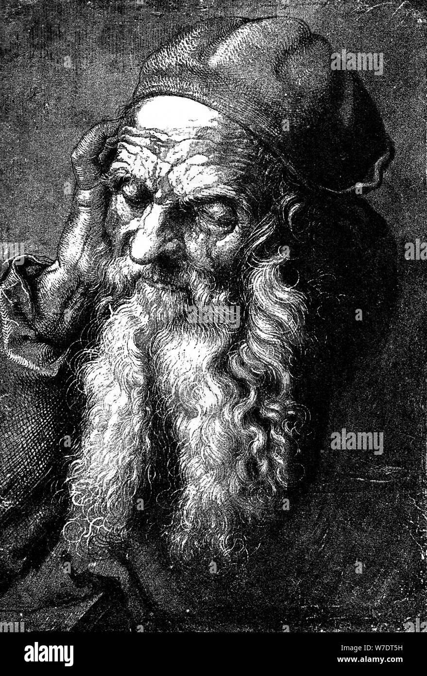 " Studio di un vecchio uomo', tardo XV - inizio del XVI secolo (1882). Artista: sconosciuto Foto Stock