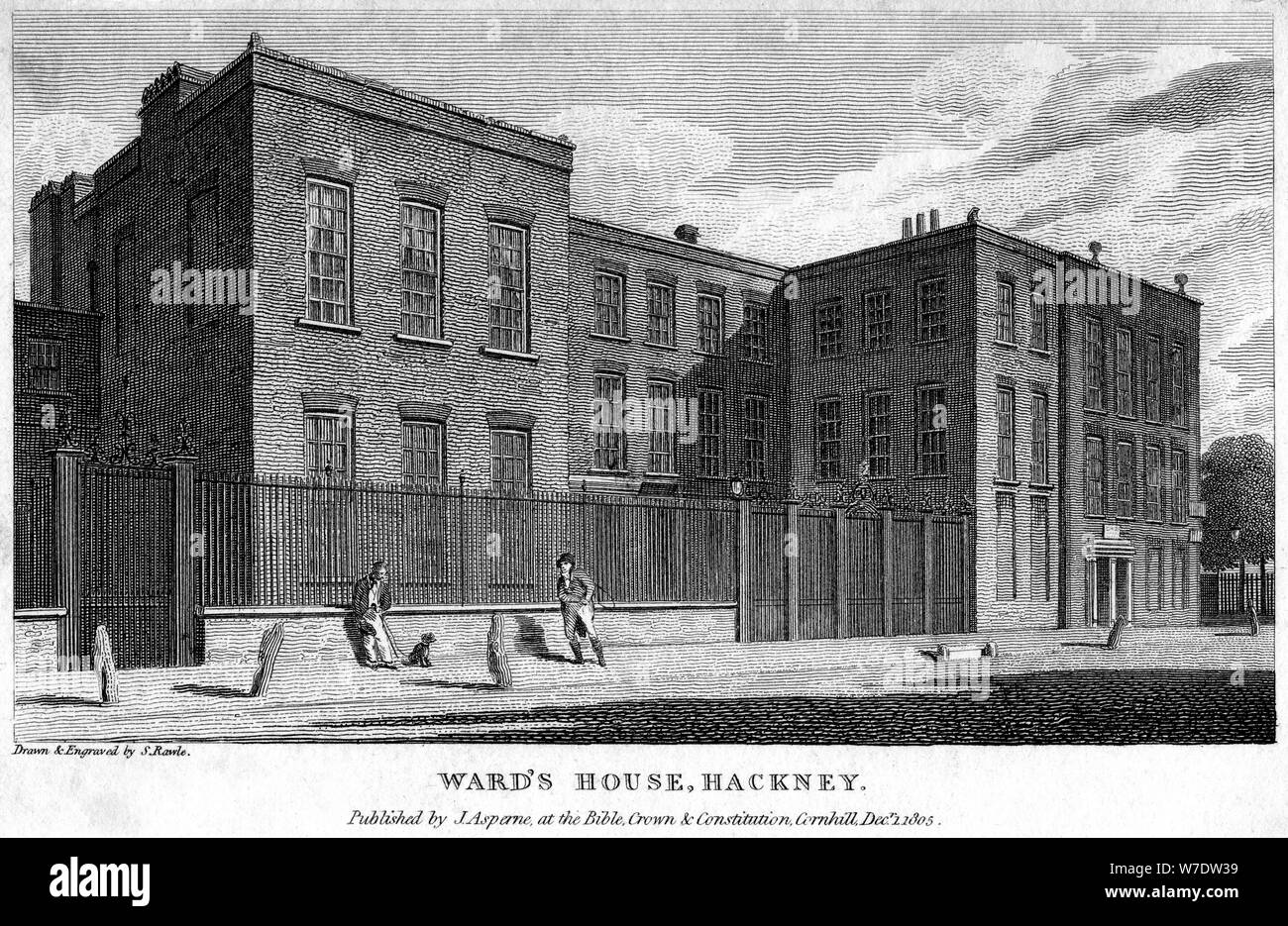 Ward's House, Hackney, Londra, 1805.Artista: Samuel Rawle Foto Stock