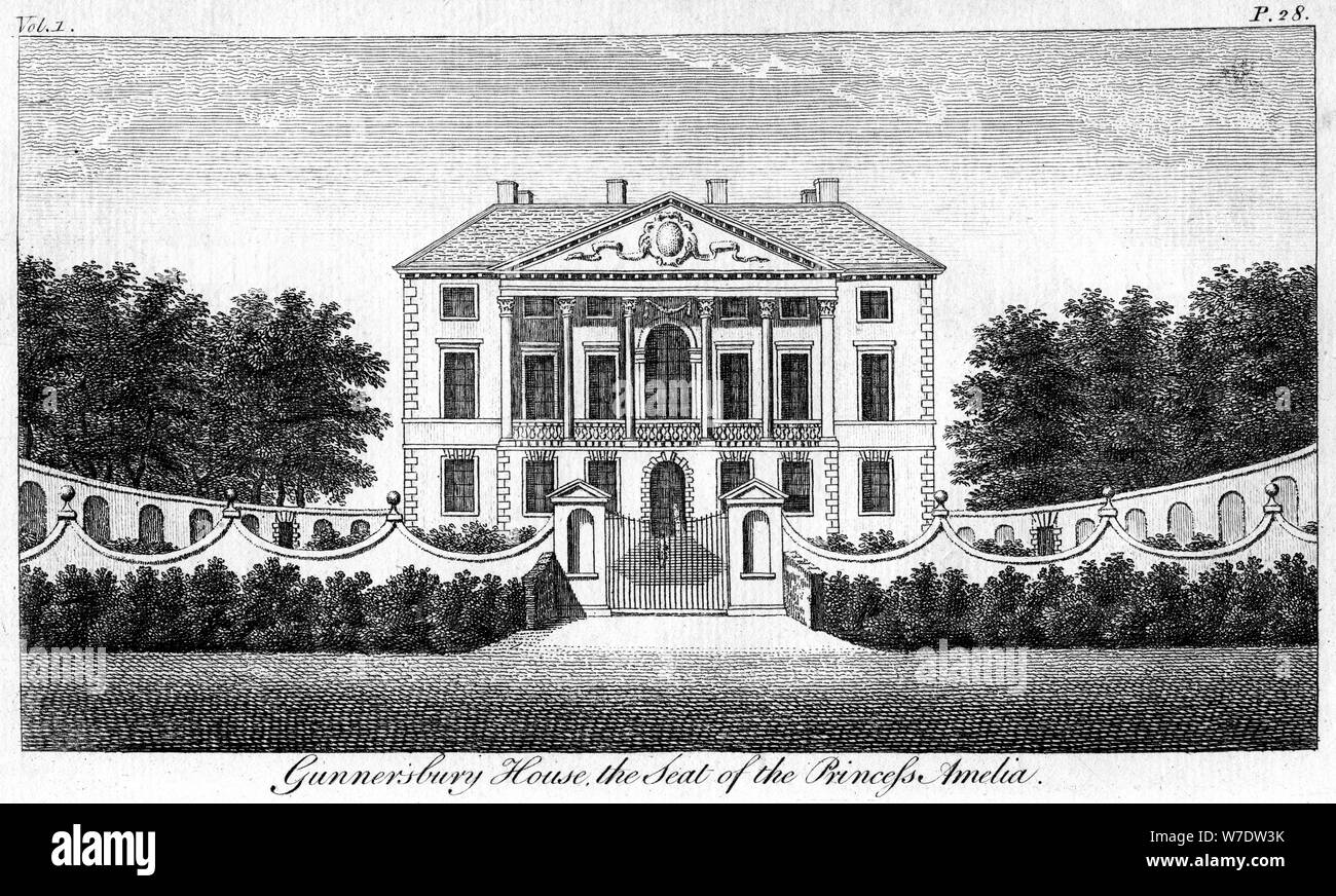"Gunnersbury House, sede della Principessa Amelia'. Artista: sconosciuto Foto Stock