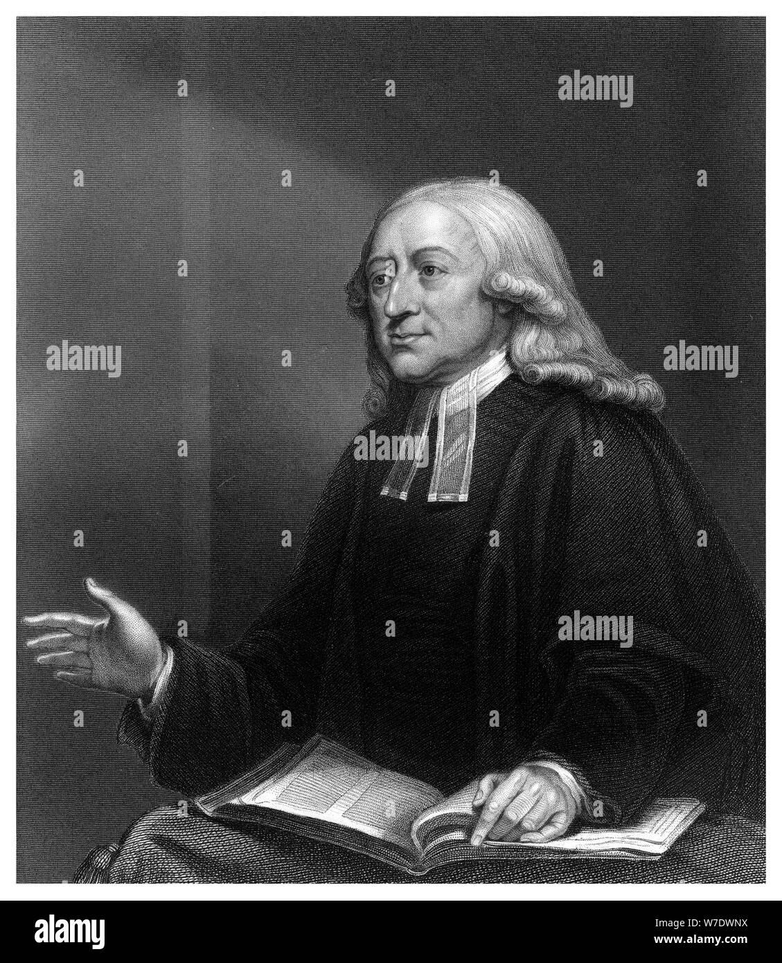John Wesley, inglese del XVIII secolo non conformista predicatore.Artista: W Holl Foto Stock