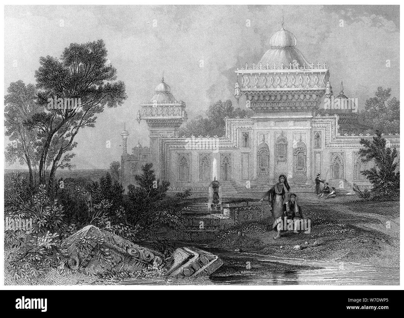 'Shrine di Mohummed Kahn, Deeg'.Artista: Finden Foto Stock